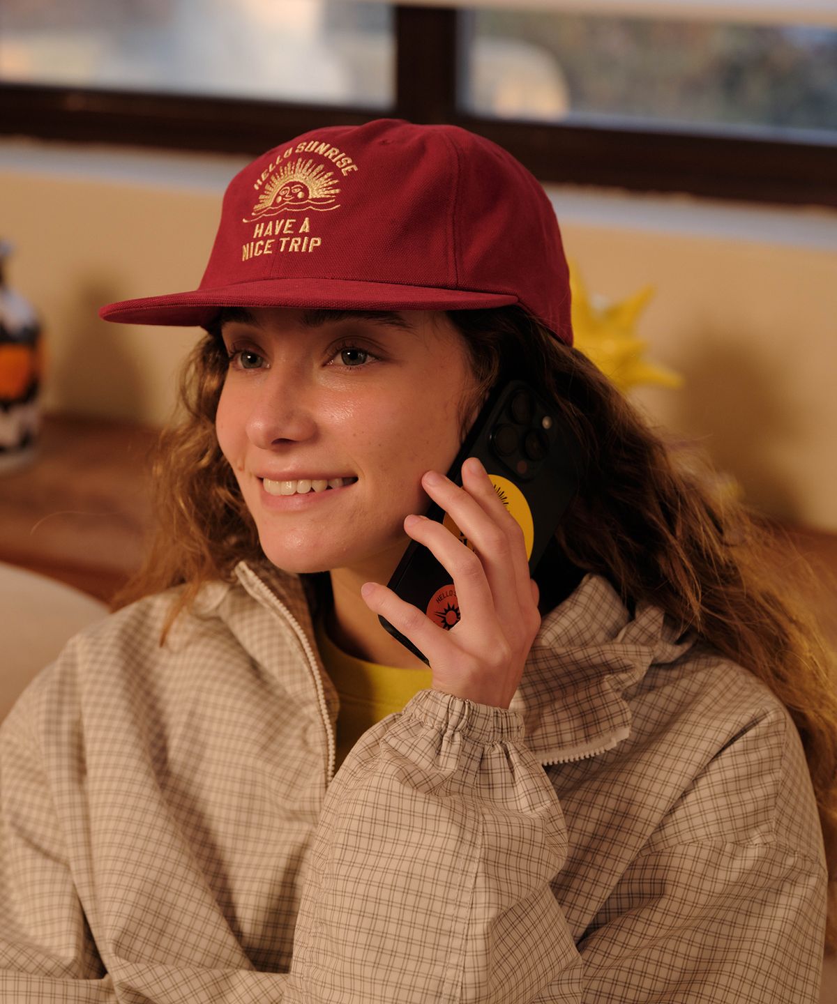 헬로 선라이즈(HELLO SUNRISE) HS VTG Arch Logo Relaxed Fit Cap_Red