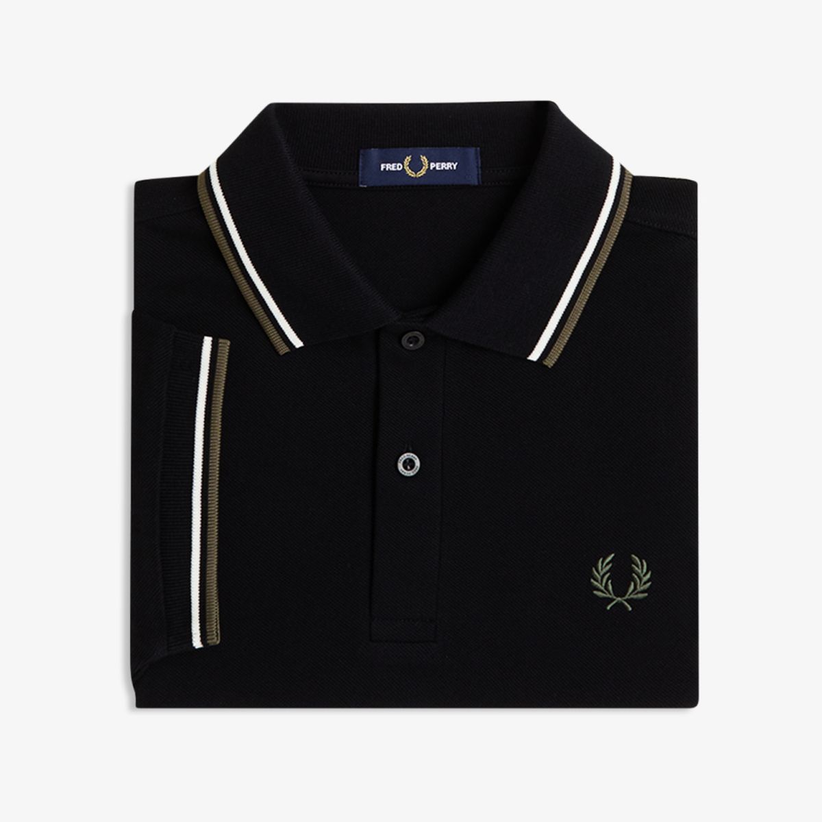 프레드페리(FRED PERRY) [M3600] 트윈 팁 프레드페리 셔츠 - 블랙/에크루/로렐리스그린 AFPM2G33600-W54