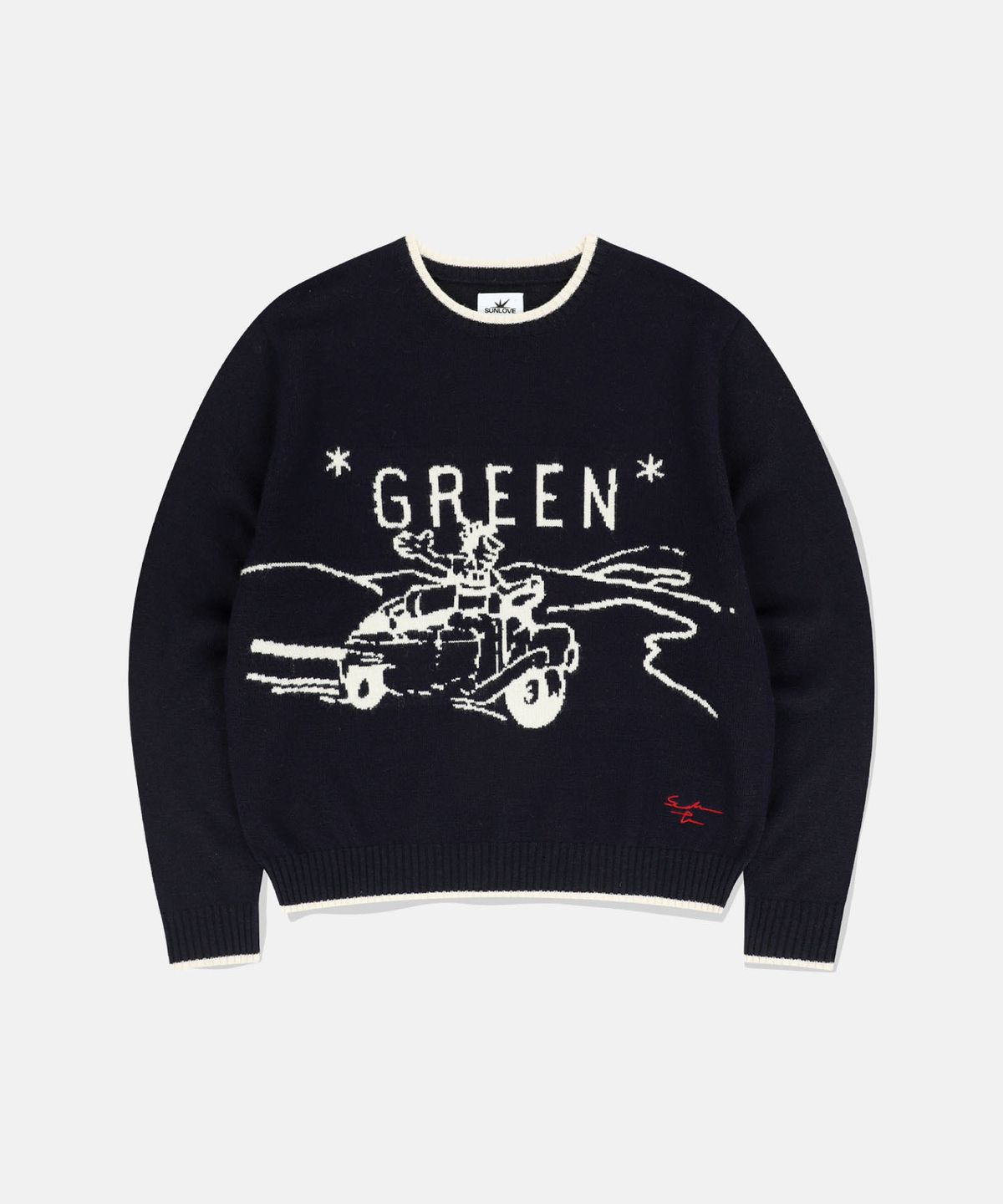 썬러브투어(SUNLOVETOUR) GREEN Knit Sweater Navy
