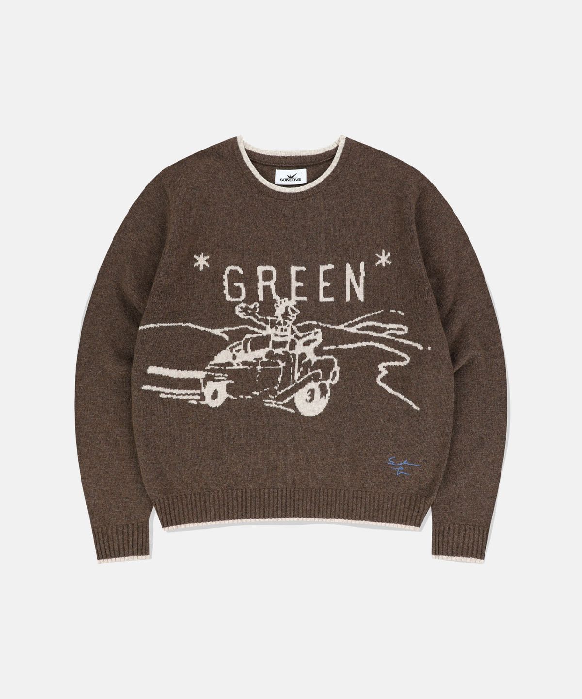 썬러브투어(SUNLOVETOUR) GREEN Knit Sweater Brown