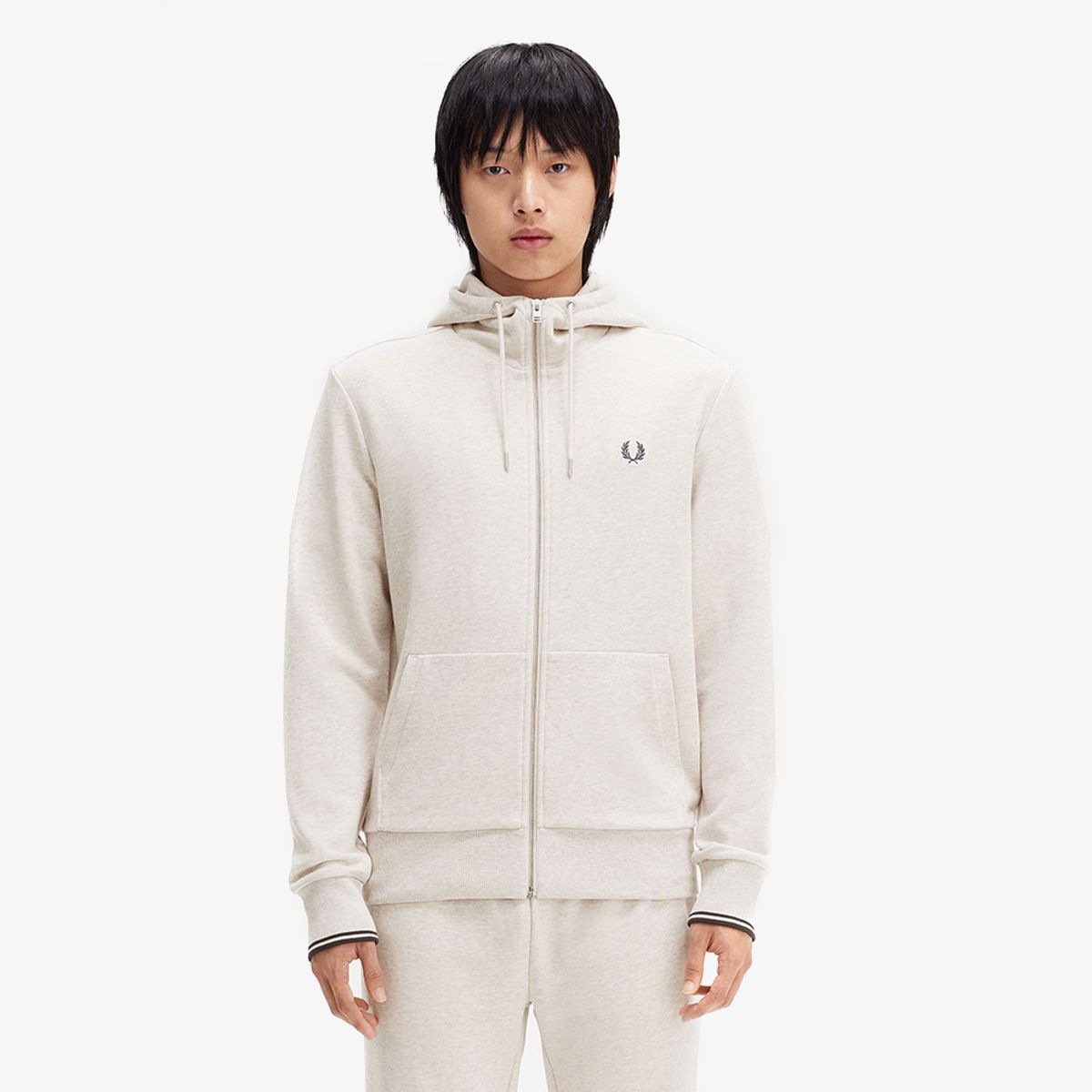 프레드페리(FRED PERRY) [Baseline] 후드 집 스루 스웻셔츠 (W50) AFPM2437536-W50