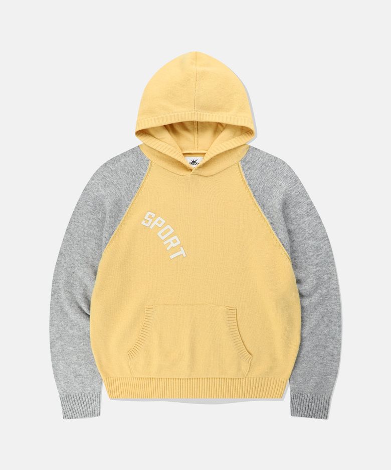 SPORT Knit Hoodie Yellow