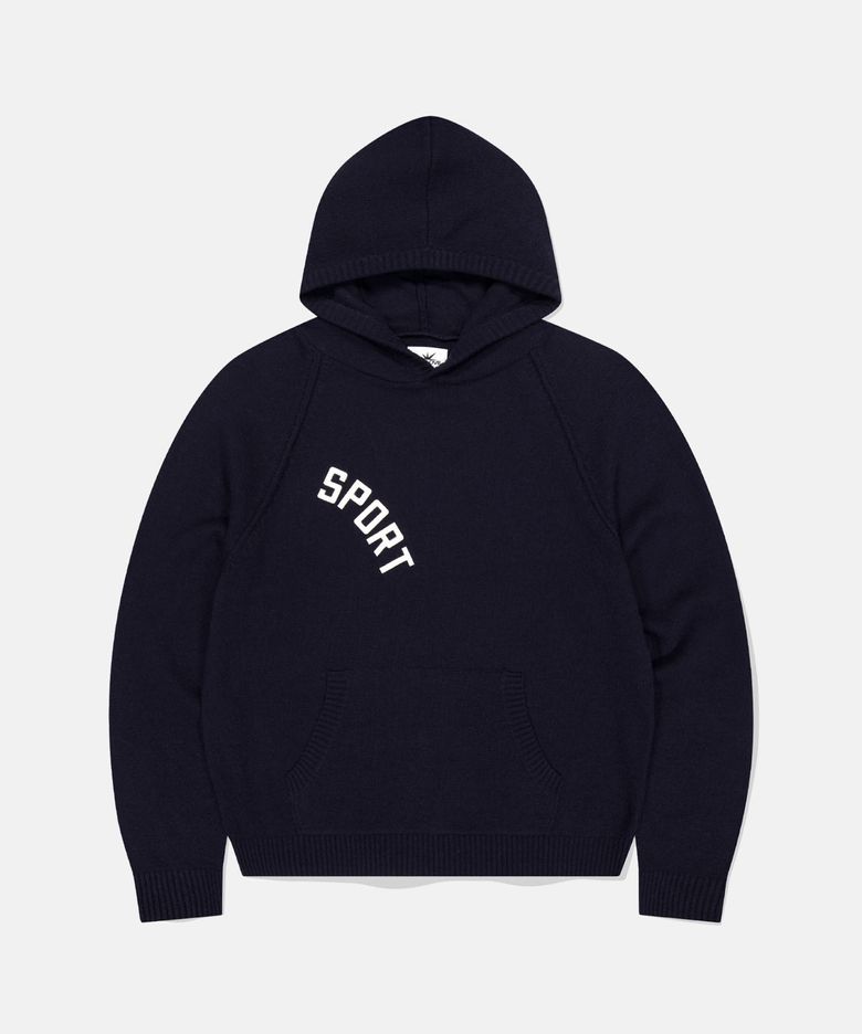 SPORT Knit Hoodie Navy
