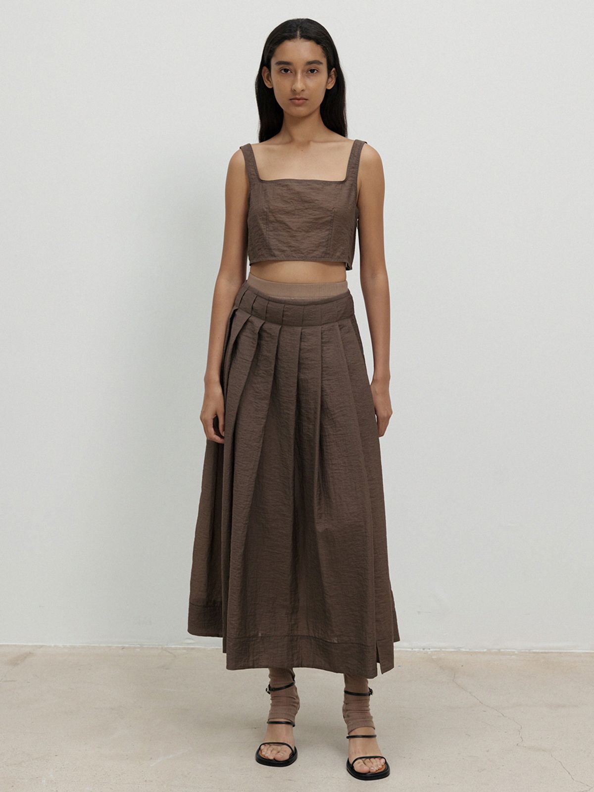 레이스(RRACE) Sheer Square Top_Brown