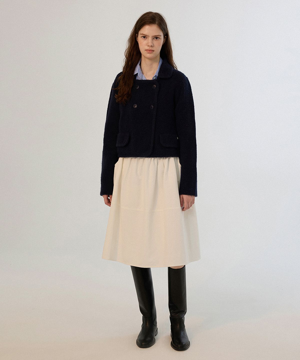 썸웨어버터(SOMEWHEREBUTTER) Vienna full skirt - Ivory