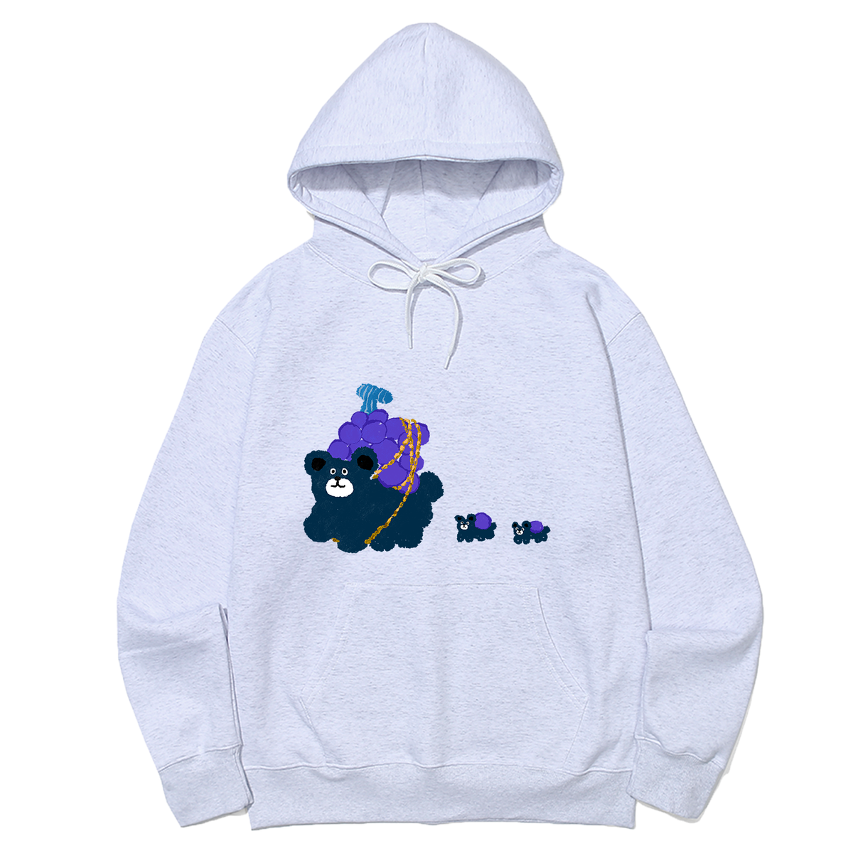 어썸어스(AWESOMEUS) BEAR IN GRAPE DELIVERY HOODIE_3 COLOR