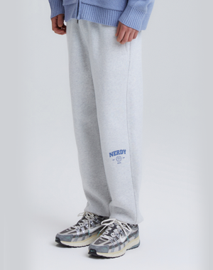 바시티 로고 브러시드 스웻팬츠 (블랙/다크그린/멜란지화이트)