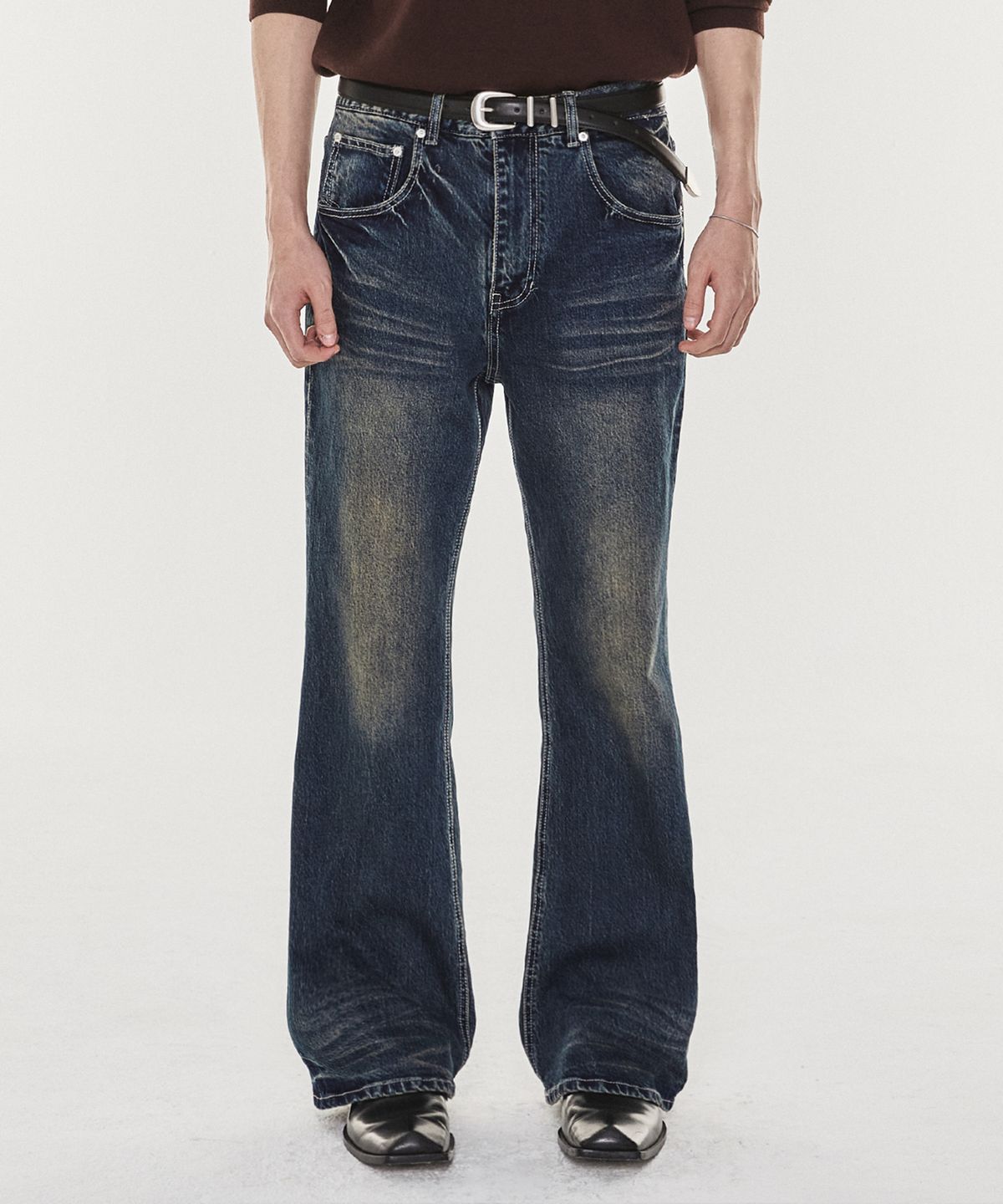 기철(KICHUL) DARK EYE BOOT CUT JEANS (INDIGO)