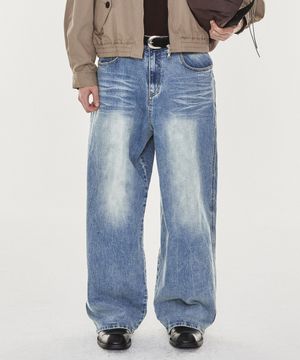 WHITE LION NEW BAGGY DENIM PANTS (LIGHT BLUE)