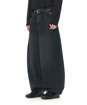 COVER IT BALLOON DENIM PANTS (BLUE BLACK)