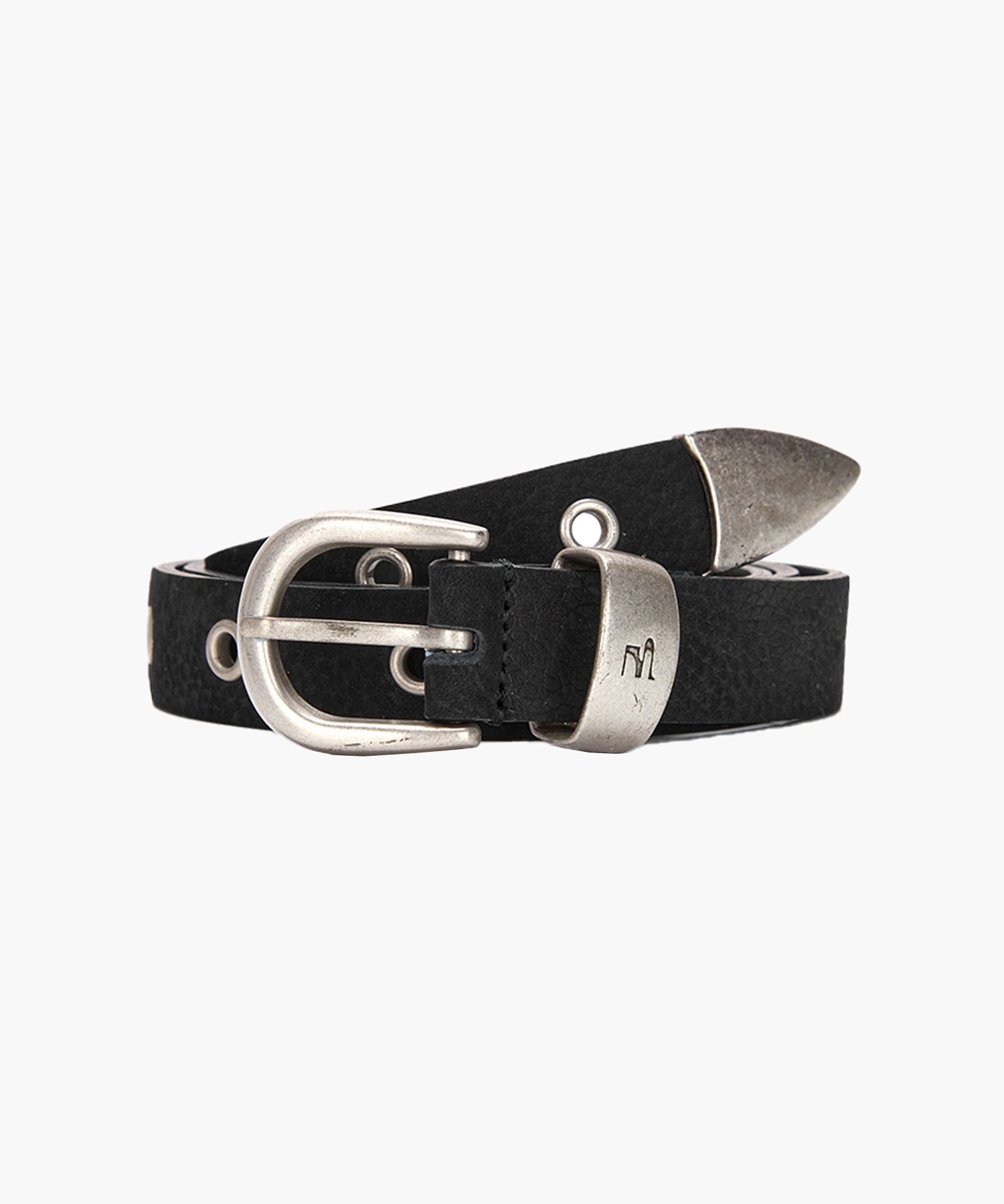[Margesherwood ] / ☆ LEATHER SYMBOL BELT / black nubuck MUSINSA | MARGESHERWOOD LEATHER SYMBOL BELT_black nubuck