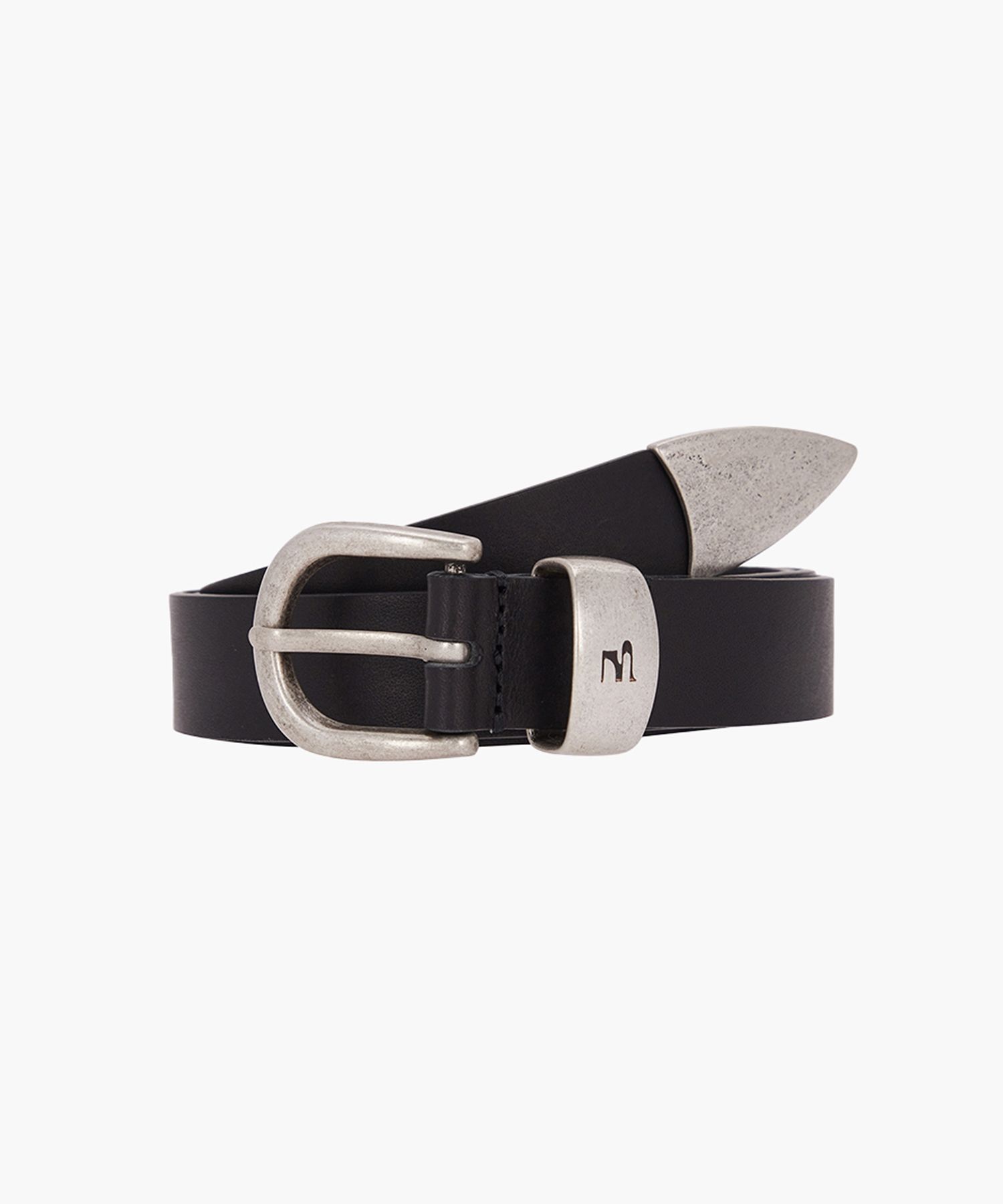 [Margesherwood ] / ☆ LEATHER SYMBOL BELT / black nubuck MUSINSA | MARGESHERWOOD LEATHER SYMBOL BELT_black plain