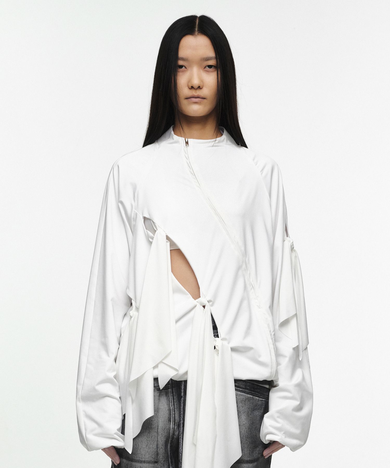 MUSINSA公式 | NACHE TIE JERSEY JACKET IVORY