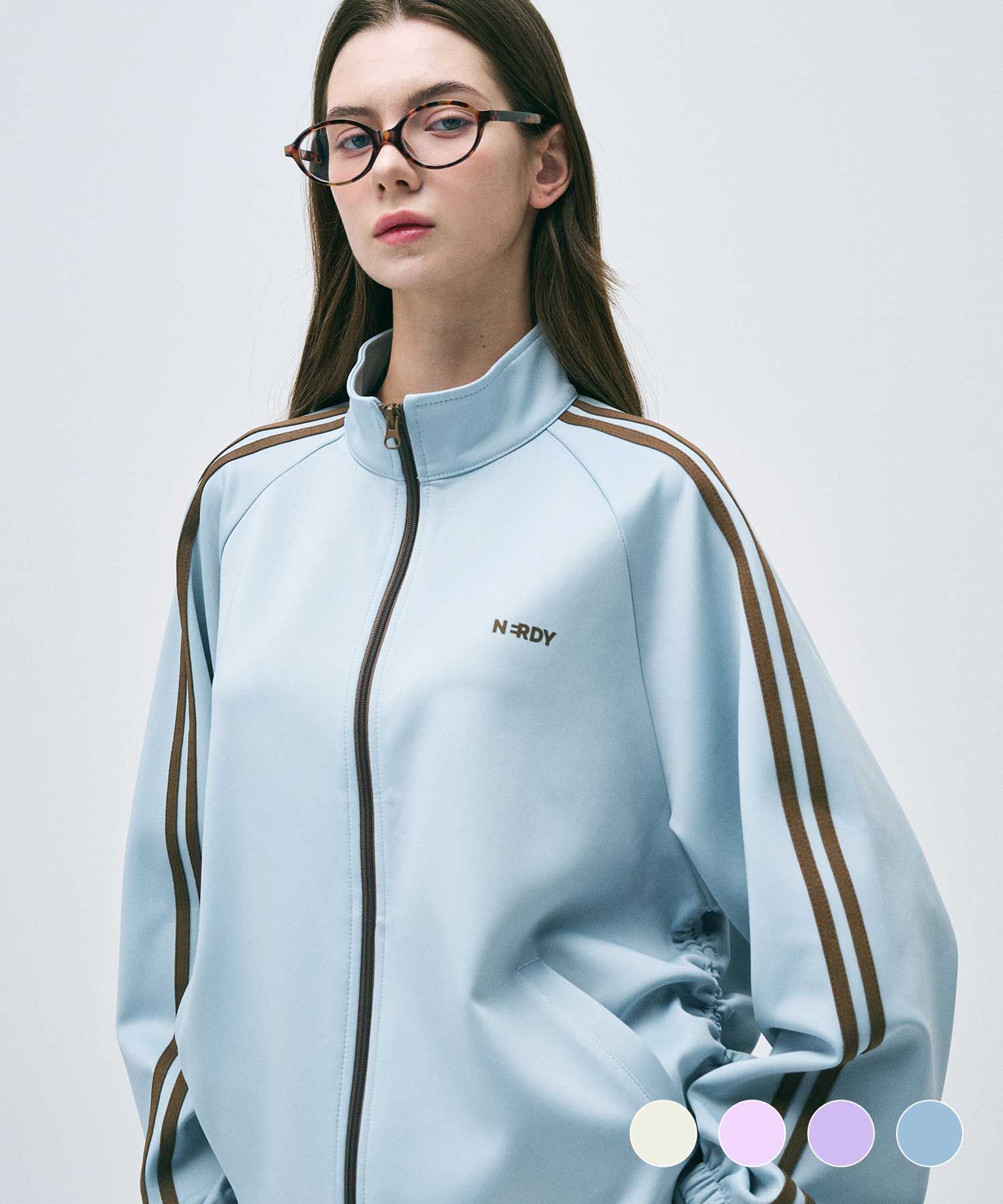 さらに100円引き◆NERDY◆WOMEN'S RIBBON TRACK TOP NERDY Ribbon Track Top Baby Pink – SeoulSeoul