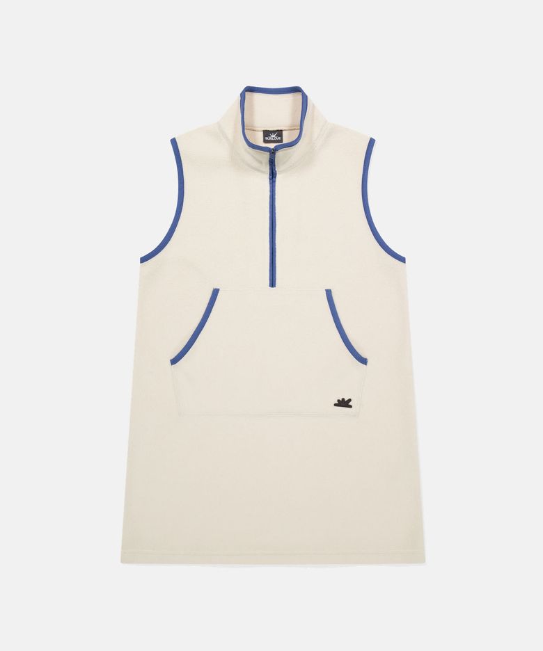 Polartec® Fleece Half ZIp Dress Ivory