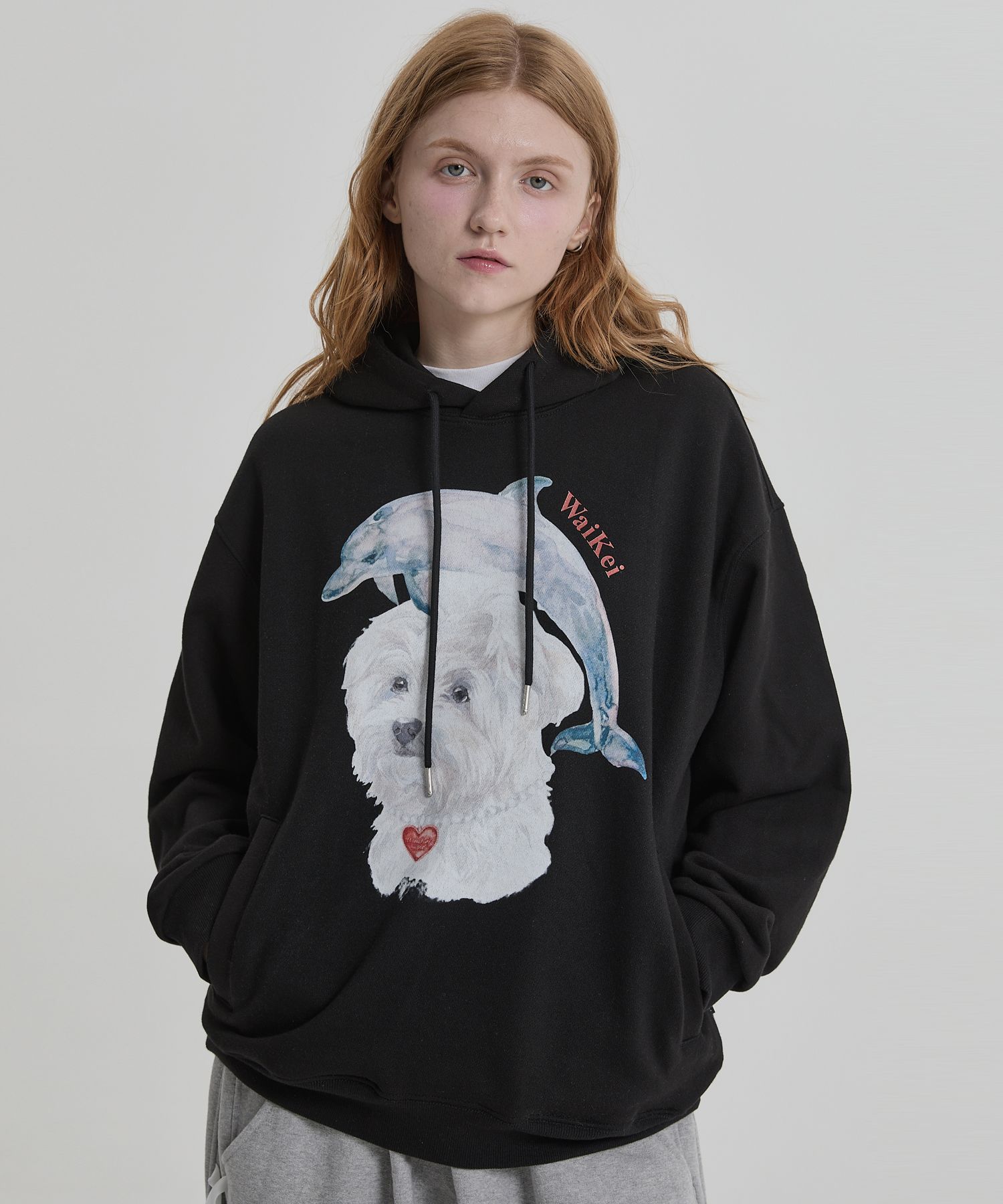 パーカー・フーディ Wai Kei Watercolor Puppydolphin Jumping Hoody MUSINSA | WAI KEI Watercolor Puppy Dolphin Jumping Hoodie Black