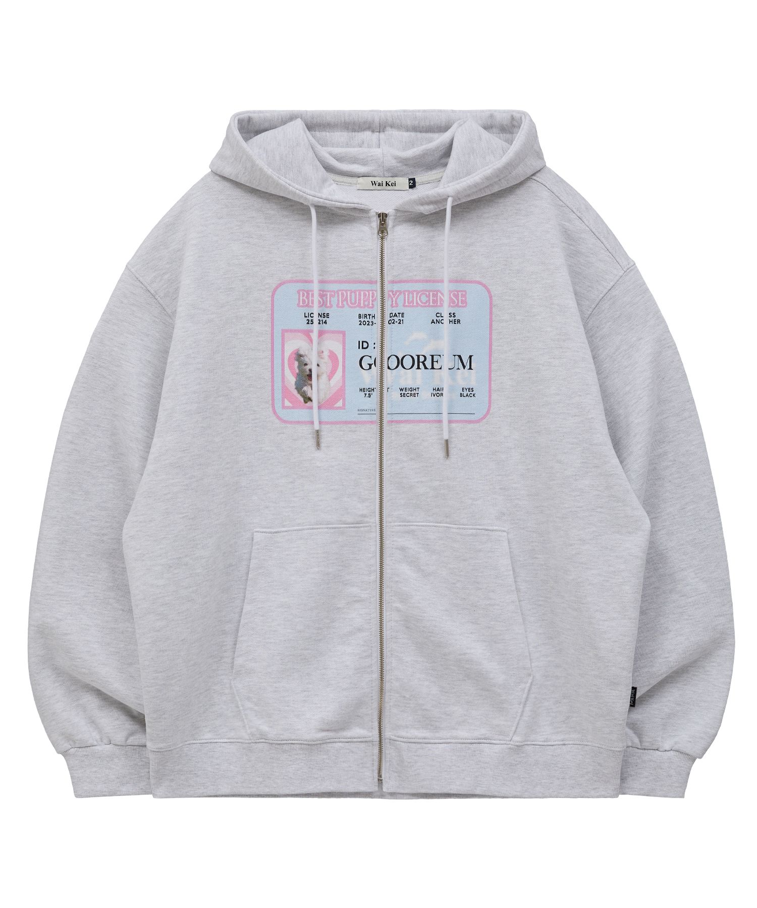 【Wai Kei】 Maltese Cloud Name Tag Hood Zip Up /追跡付 MUSINSA | WAI KEI Maltese Cloud Name Tag Hood Zip-up Melange