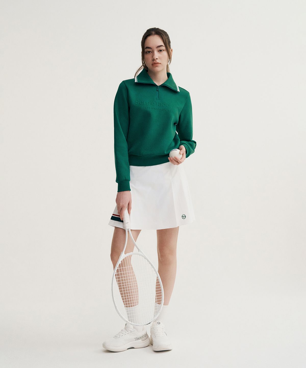 세르지오 타키니(SERGIO TACCHINI) W 고트 쿠쉬라이트 하프집업 맨투맨 (Green)