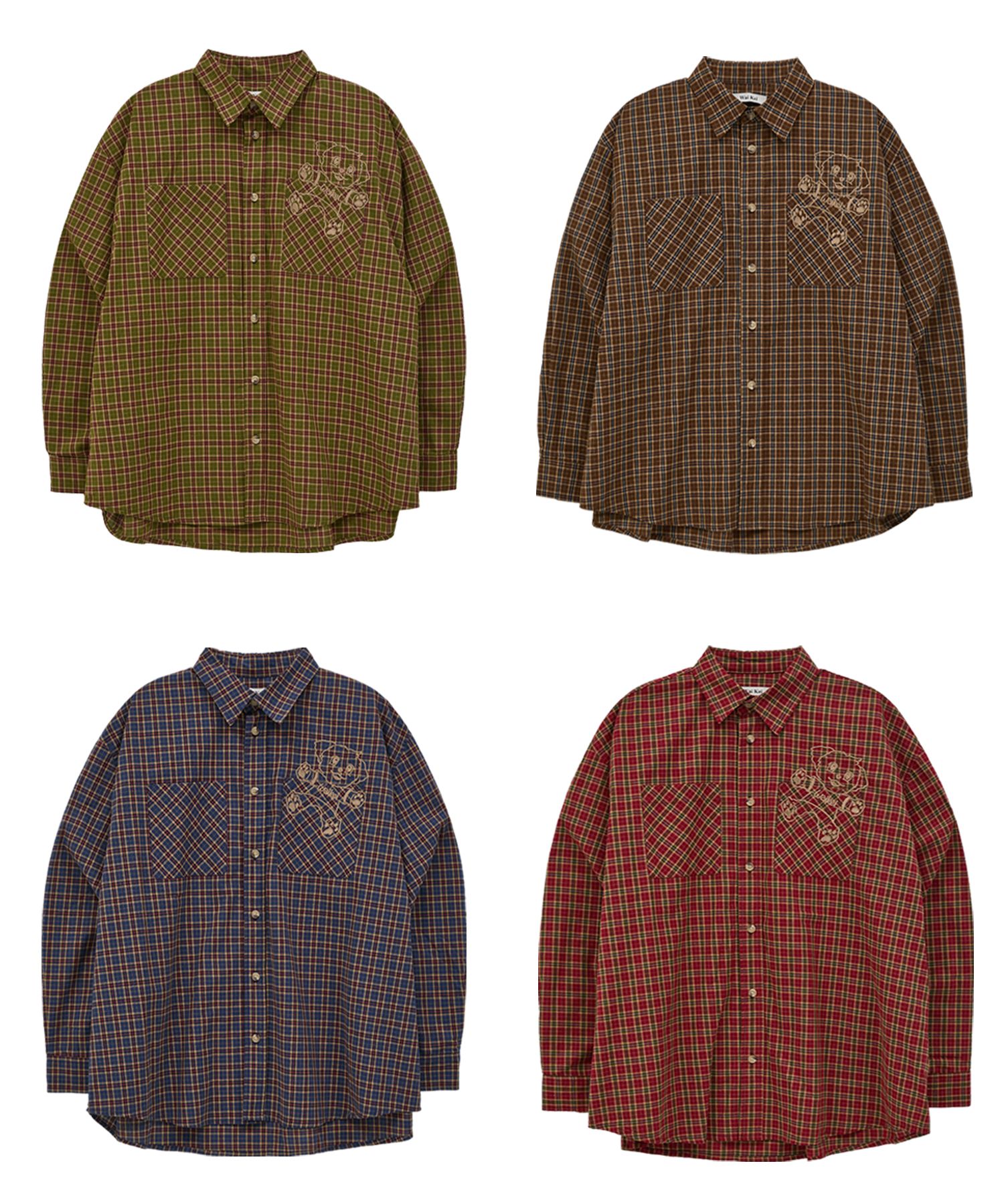 さらに100円引き◆Wai Kei◆Maltese Embroidery Check Shirt MUSINSA | WAI KEI Maltese Embroidery Check Shirt 4 COLOR