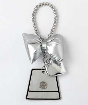 SILVER RIBBON CHARM KEYRING
