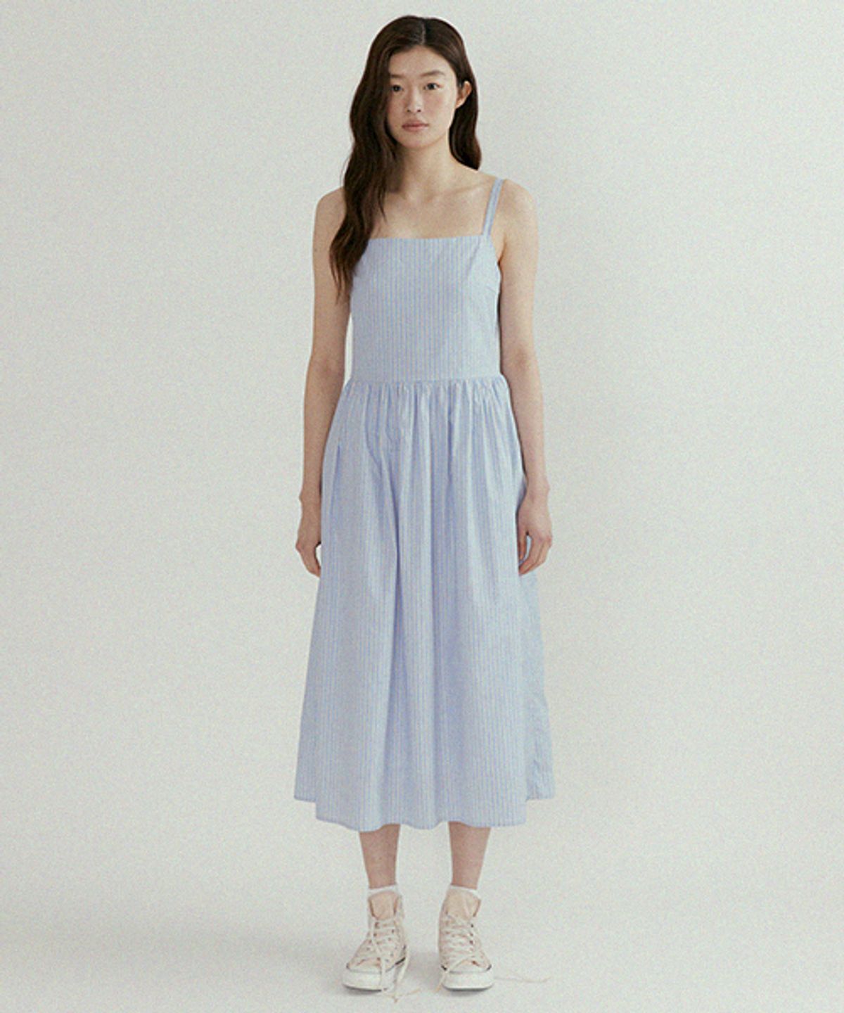 링서울(LINGSEOUL) bustier shirring dress-stripe