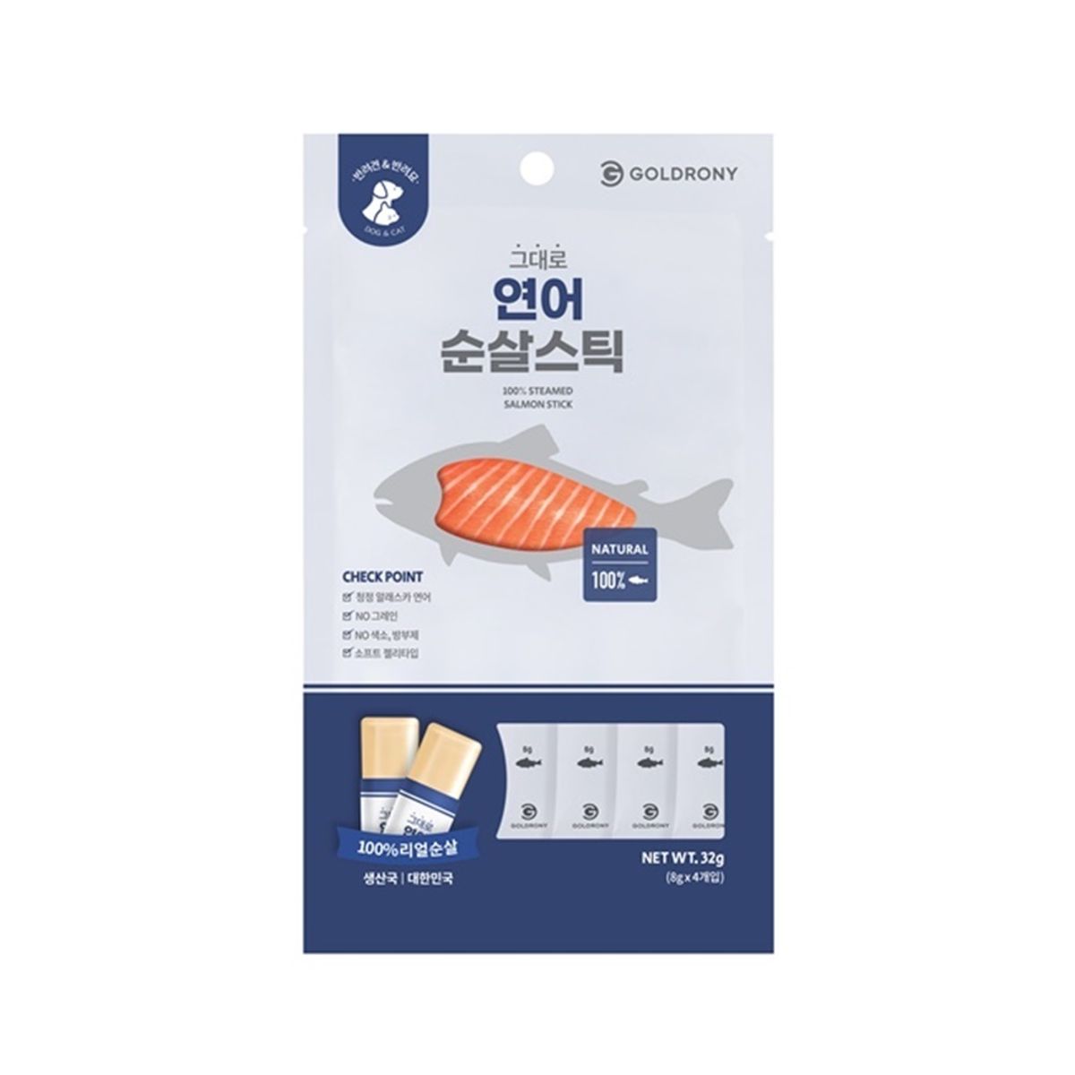 골드로니(GOLDRONY) 그대로 순살스틱 연어 30개입