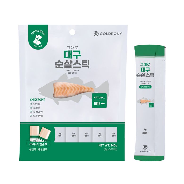 그대로 순살스틱 대구 30개입 강아지 고양이 간식