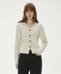 V-NECK WOOL BUTTON KNIT CARDIGAN_BEIGE