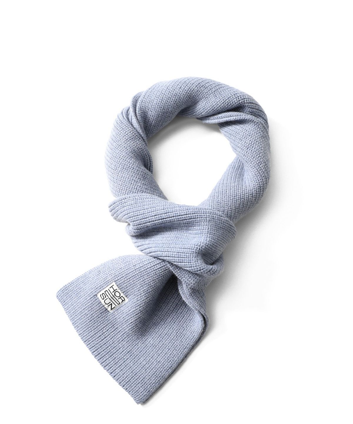 홀리선(HORLISUN) Skiff Wool Knit Rib Muffler Melange Blue