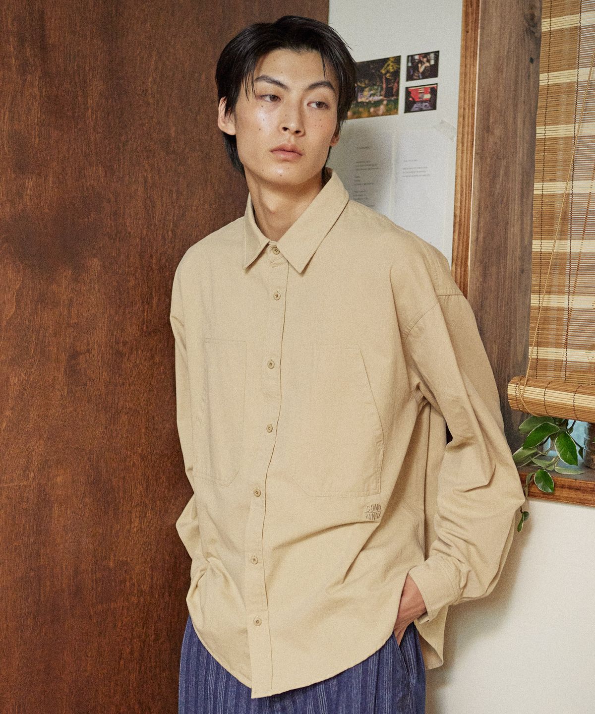 꼬모니노즈(COMONINOZ) NOZ COTTON SHIRT [BEIGE]