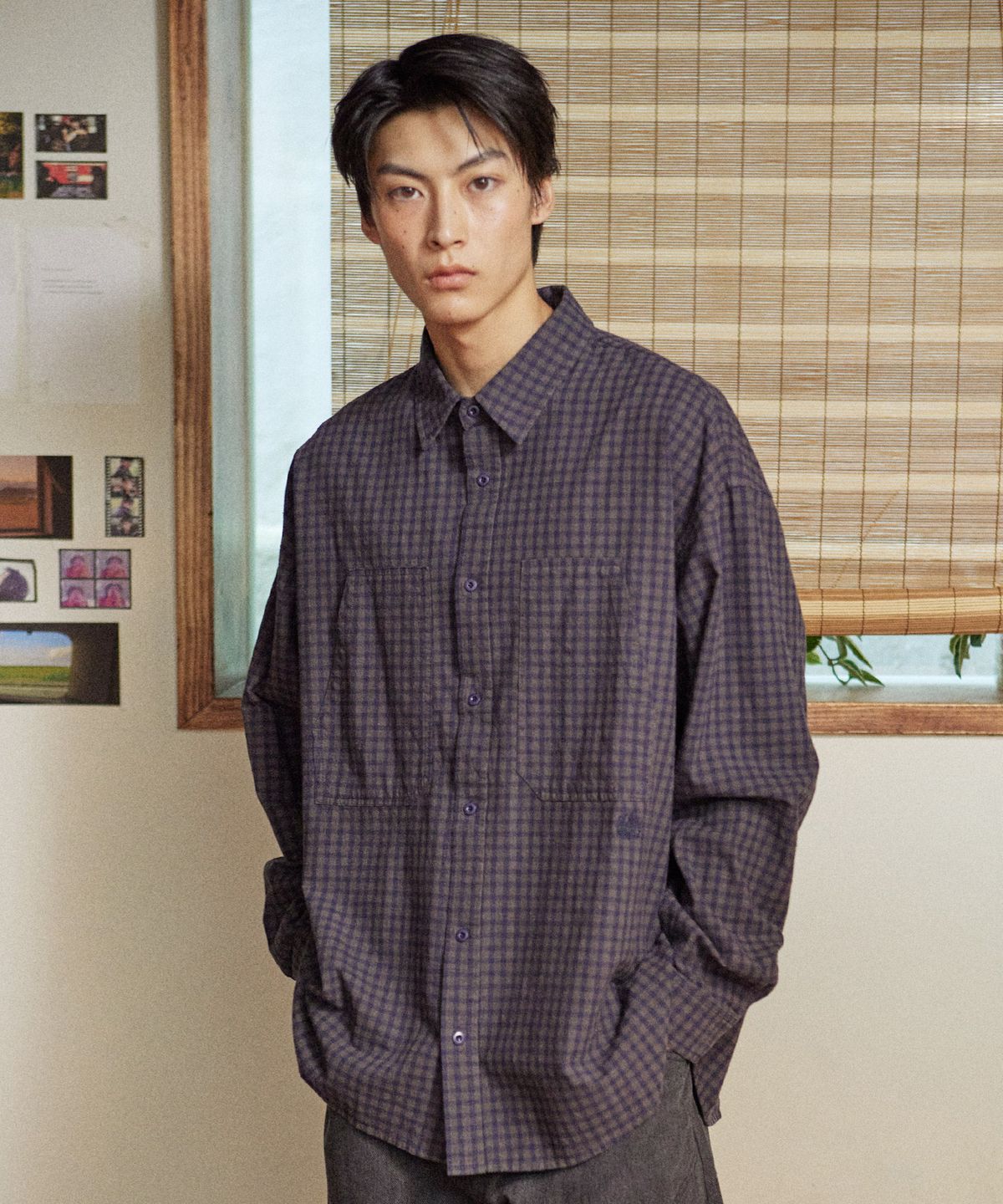 꼬모니노즈(COMONINOZ) NOZ COTTON SHIRT [CHECK]