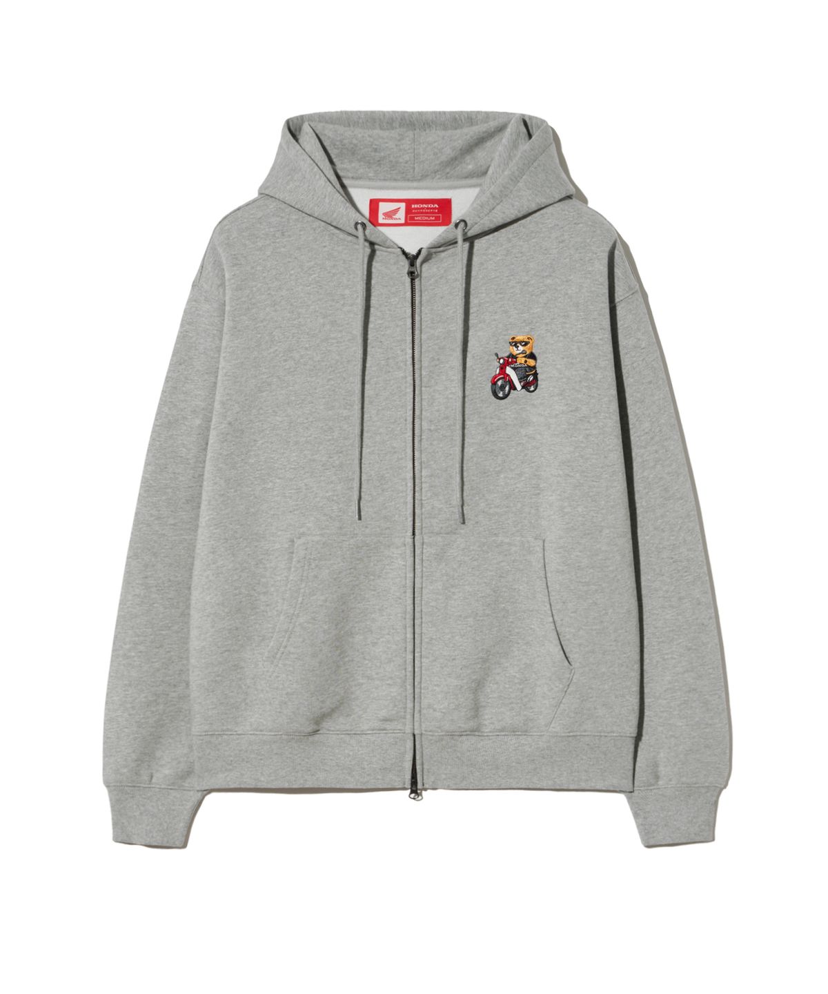 핍스 모터사이클(PHYPS MOTORCYCLE) Honda Bear Hoodie Zip-up Gray