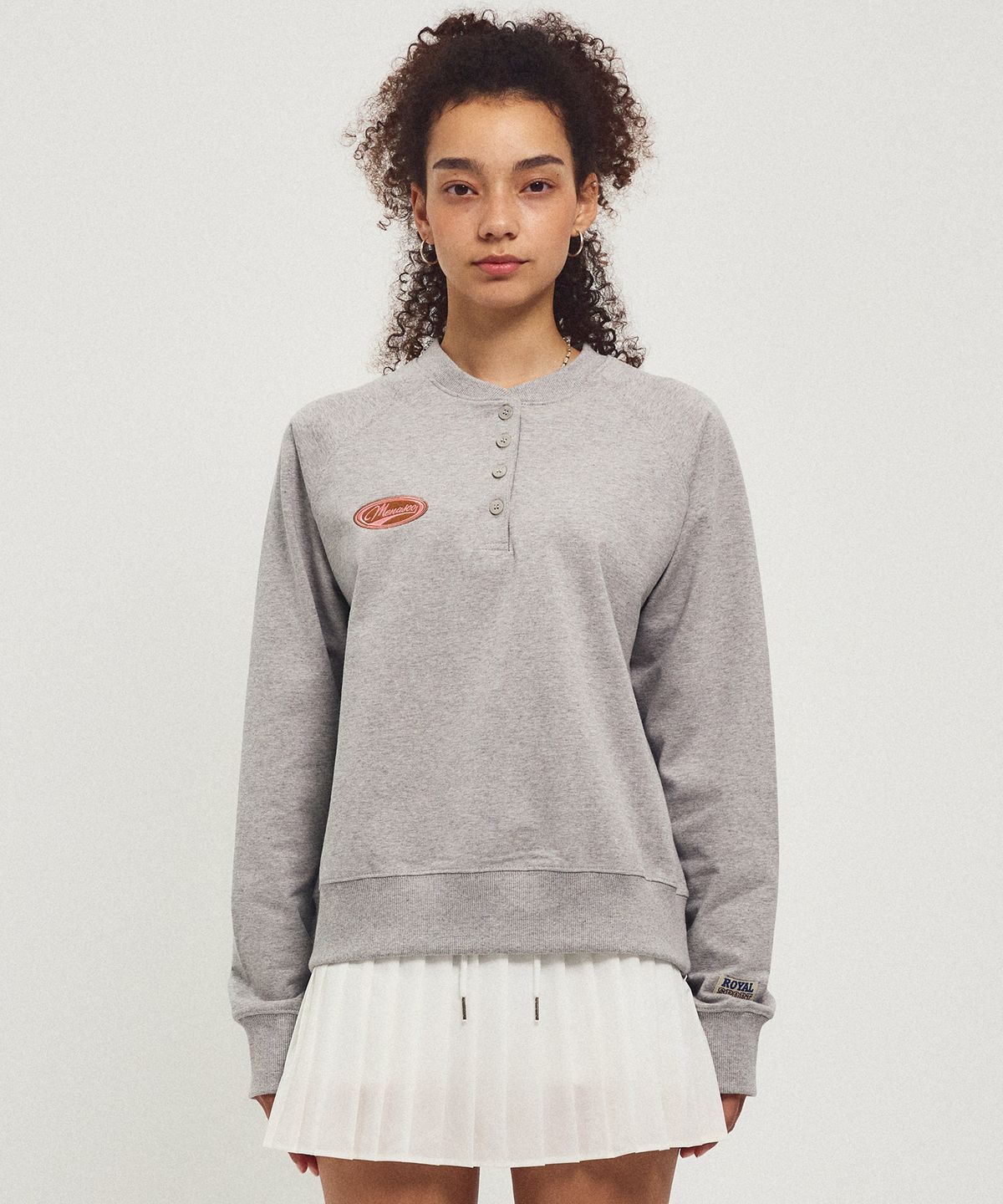 미나수(MENASOO) Henrineck Sweatshirt_Gray