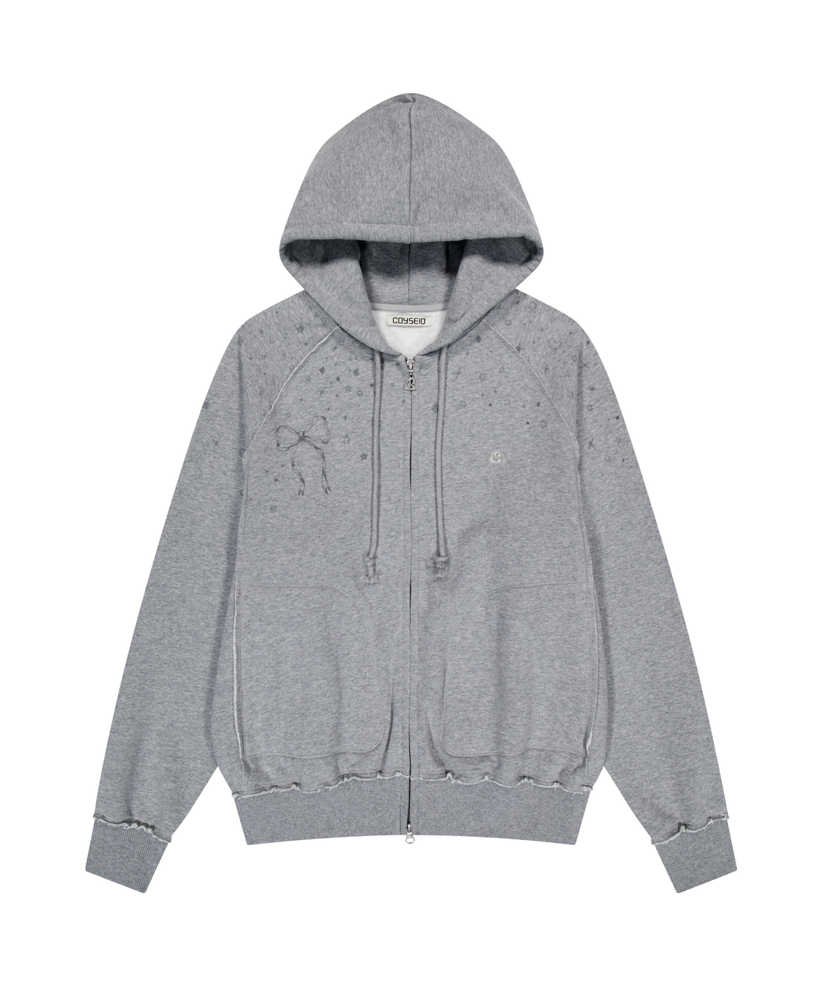 코이세이오 038(COYSEIO 038) TWINKLE HOOD ZIP-UP MELANGE GREY