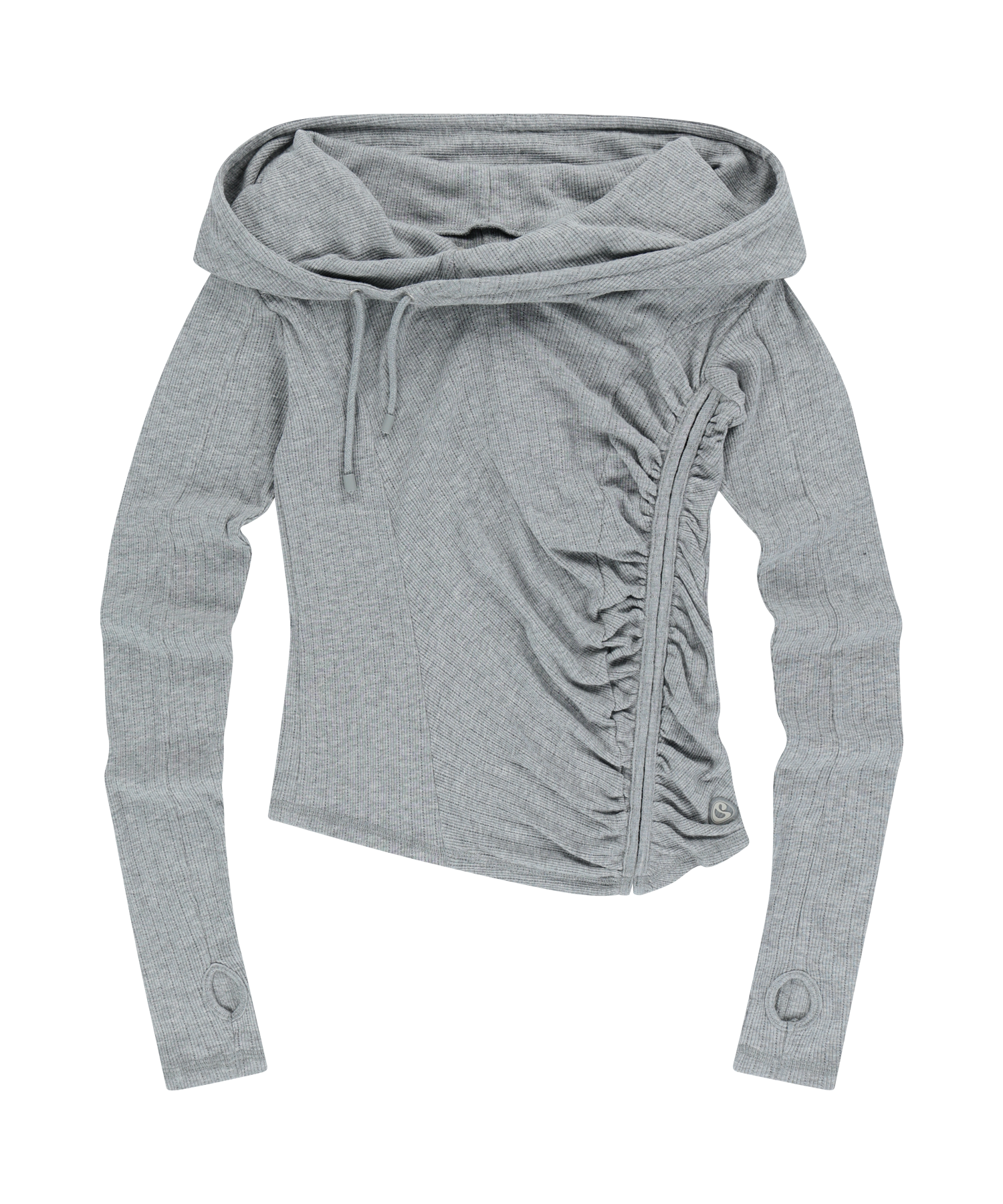 MUSINSA | COYSEIO SHIRRING HOOK HOODIE MELANGE GREY