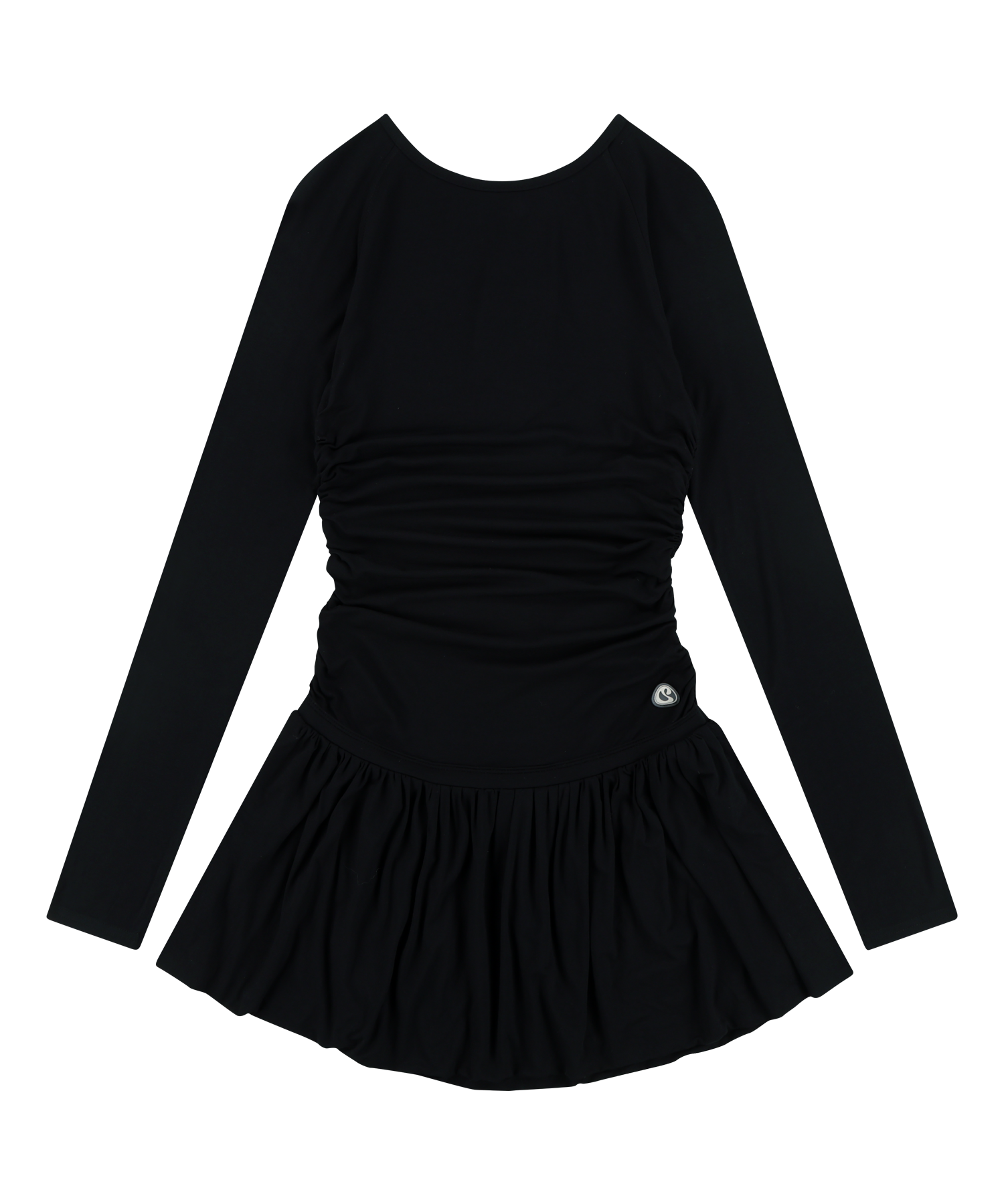 MUSINSA | COYSEIO DRAPING DRESS BLACK