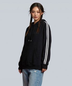 엣지 오버핏 트랙 후드티셔츠 3 Color [ANBI_8001]