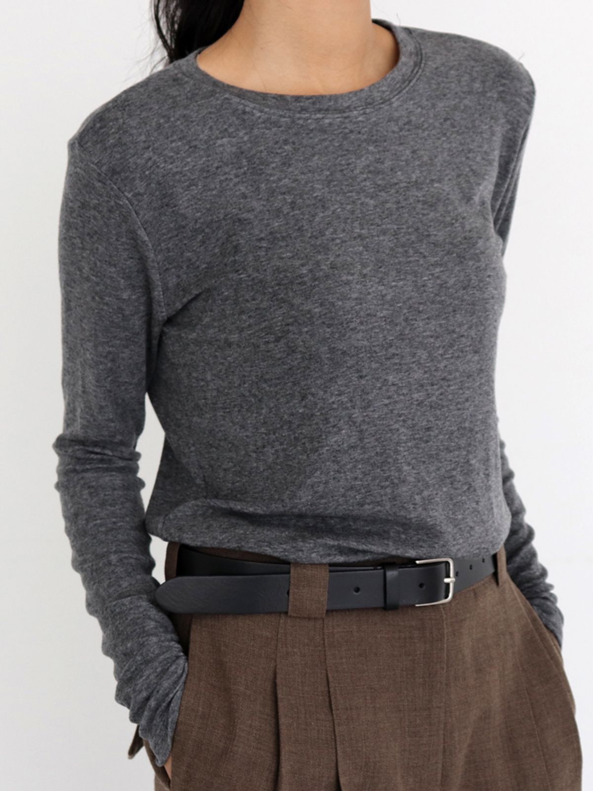 토지(TOGE) wool tencel long sleeve top