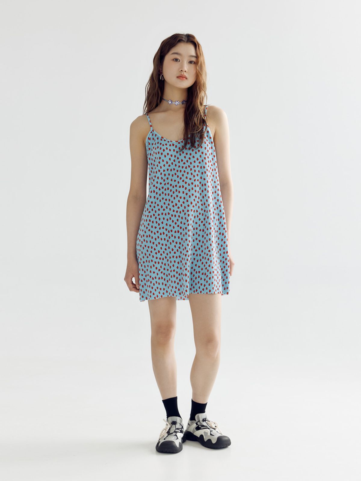 봄날 부티크(BOMNAL BOUTIQUE) 하트 미니 드레스 _ 스카이