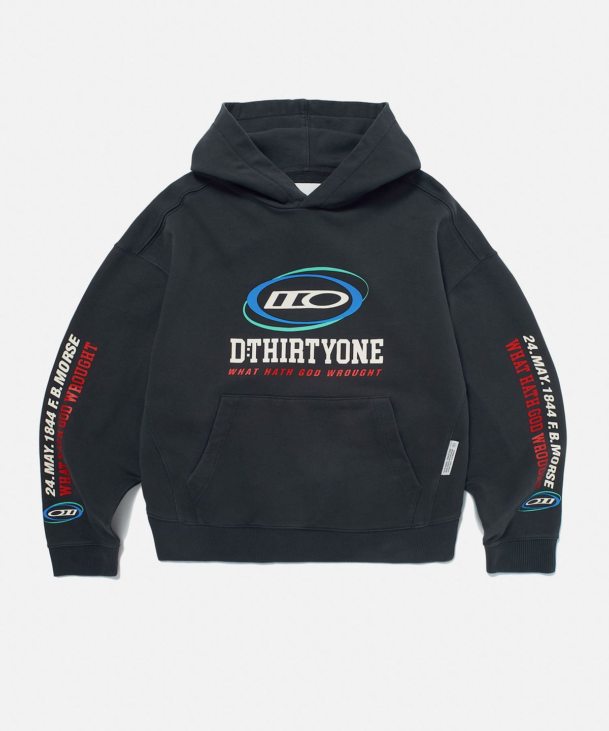 디써티원(DTHIRTYONE) Multi Circle Pigment Hoodie (CHARCOAL)