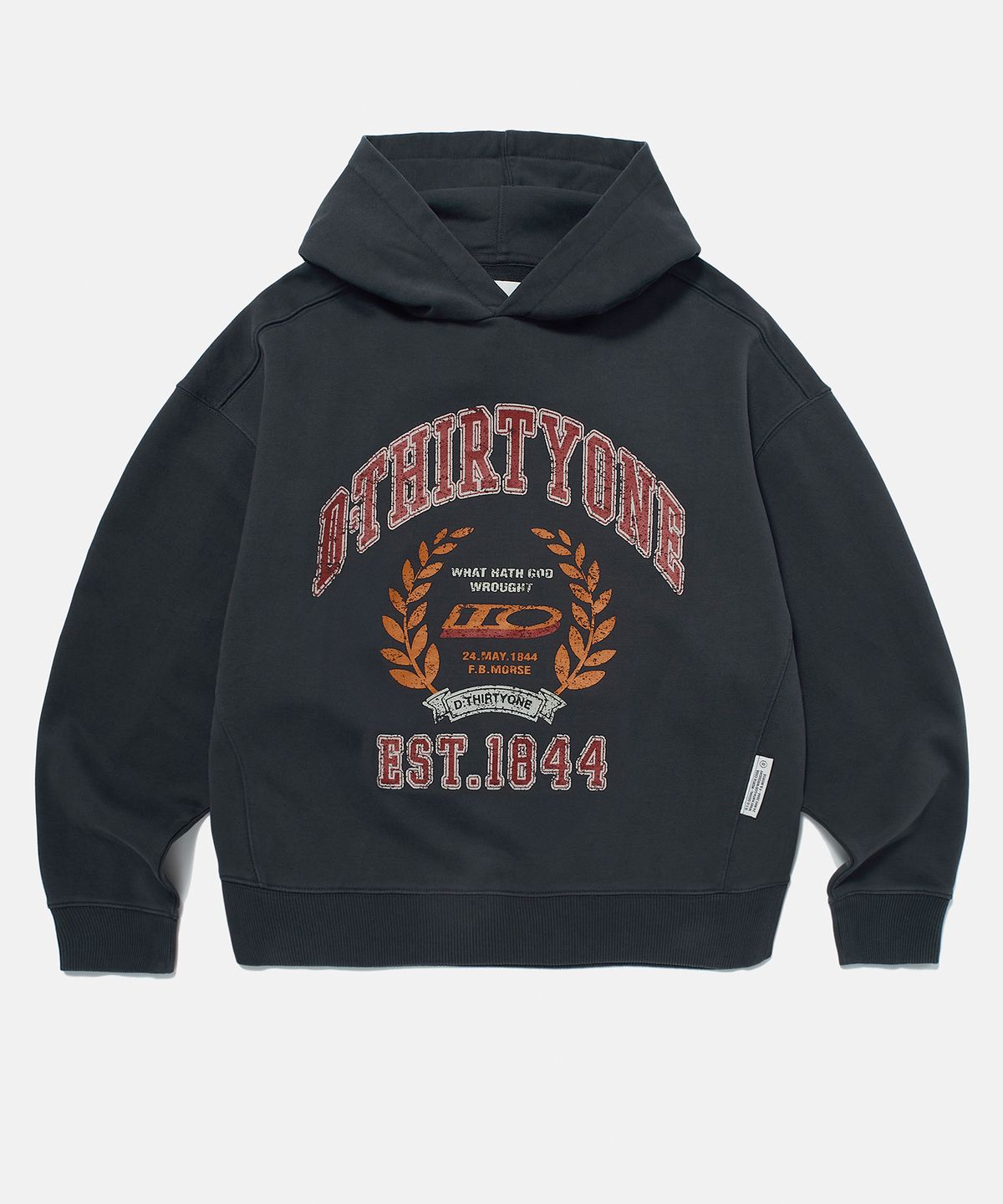 디써티원(DTHIRTYONE) College 1844 Pigment Hoodie (CHARCOAL)