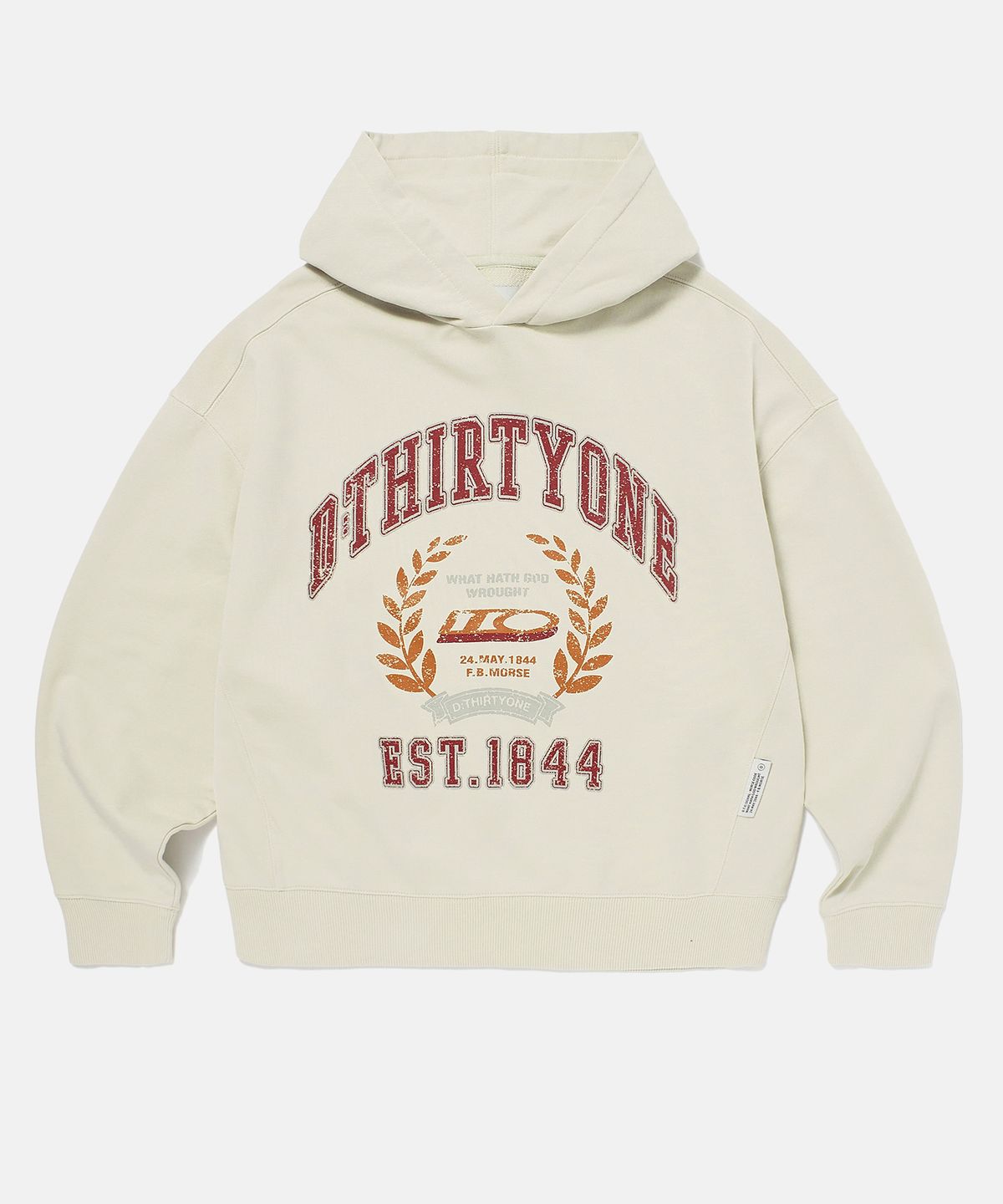 디써티원(DTHIRTYONE) College 1844 Pigment Hoodie (OATMEAL)