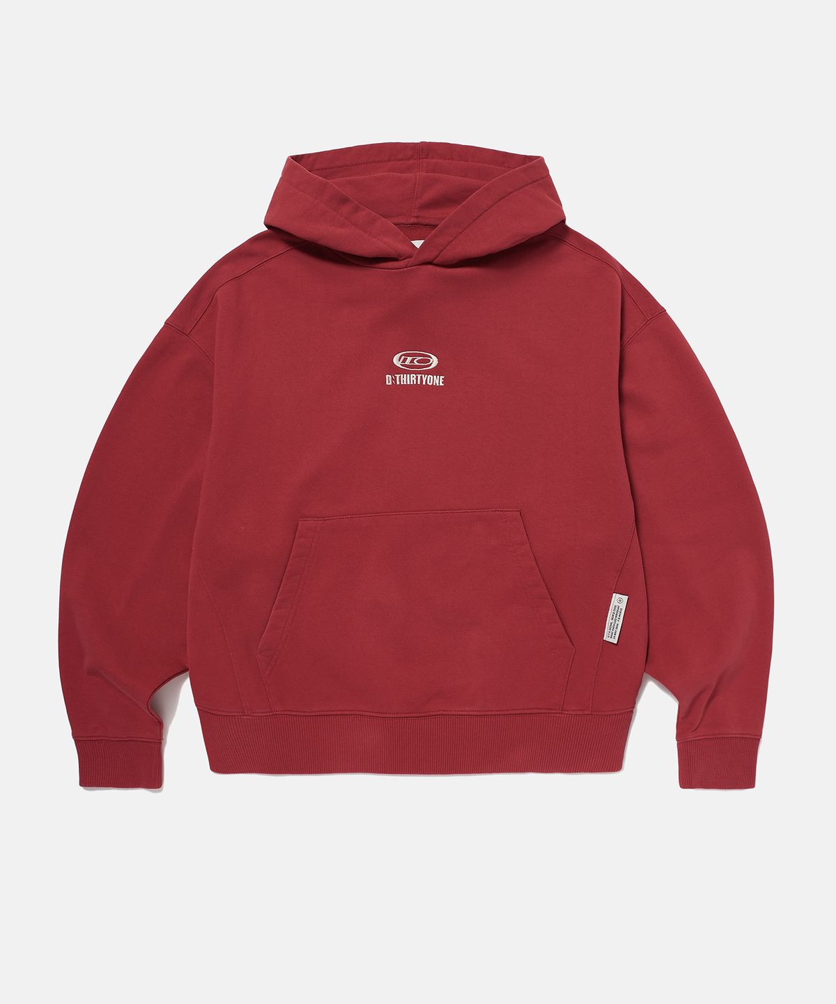 디써티원(DTHIRTYONE) DTO Embroidered Pigment Hoodie (RUBY RED)