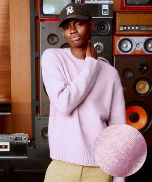 Cozy Hairy Sweater (GREYISH PINK)