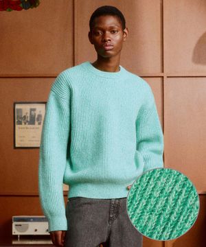 Multi-tweed Sweater (EMERALD GREEN)