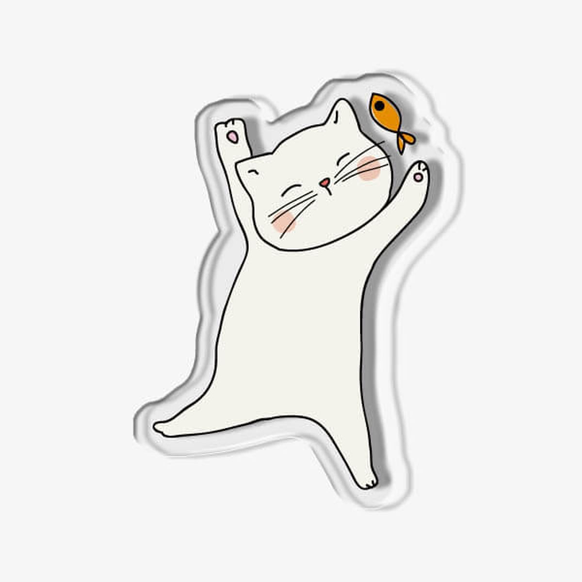 아칸(AKAN) 써니 냥이와물고기 아크릴 스마트톡