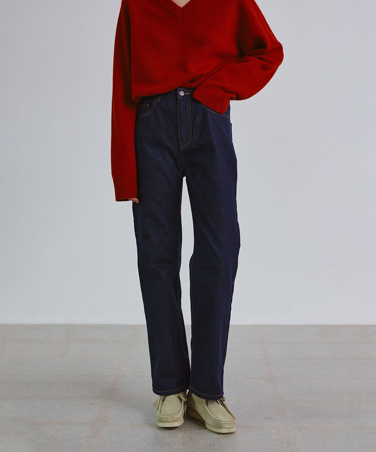 스텝어라운드(STEP AROUND) Straight soft jean_INDIGO BLUE