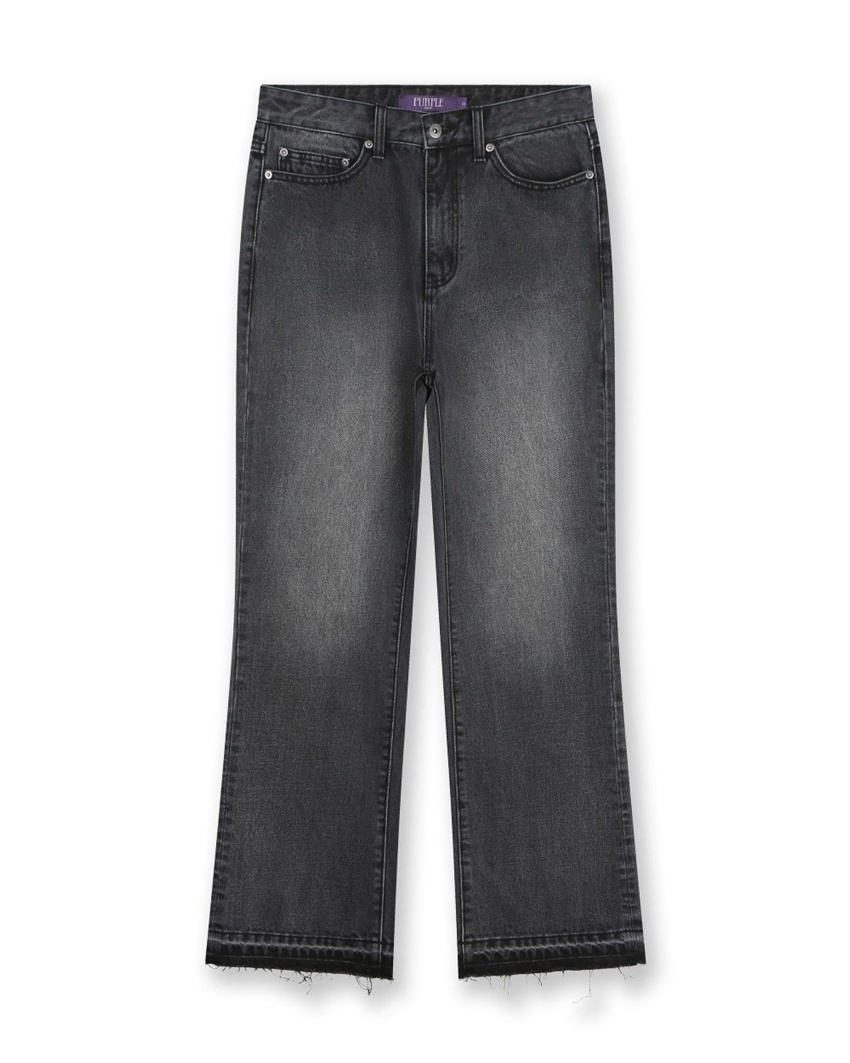 비슬로우(BESLOW) WASHED SEMI BOOTSCUT JEANS WASHED BLACK