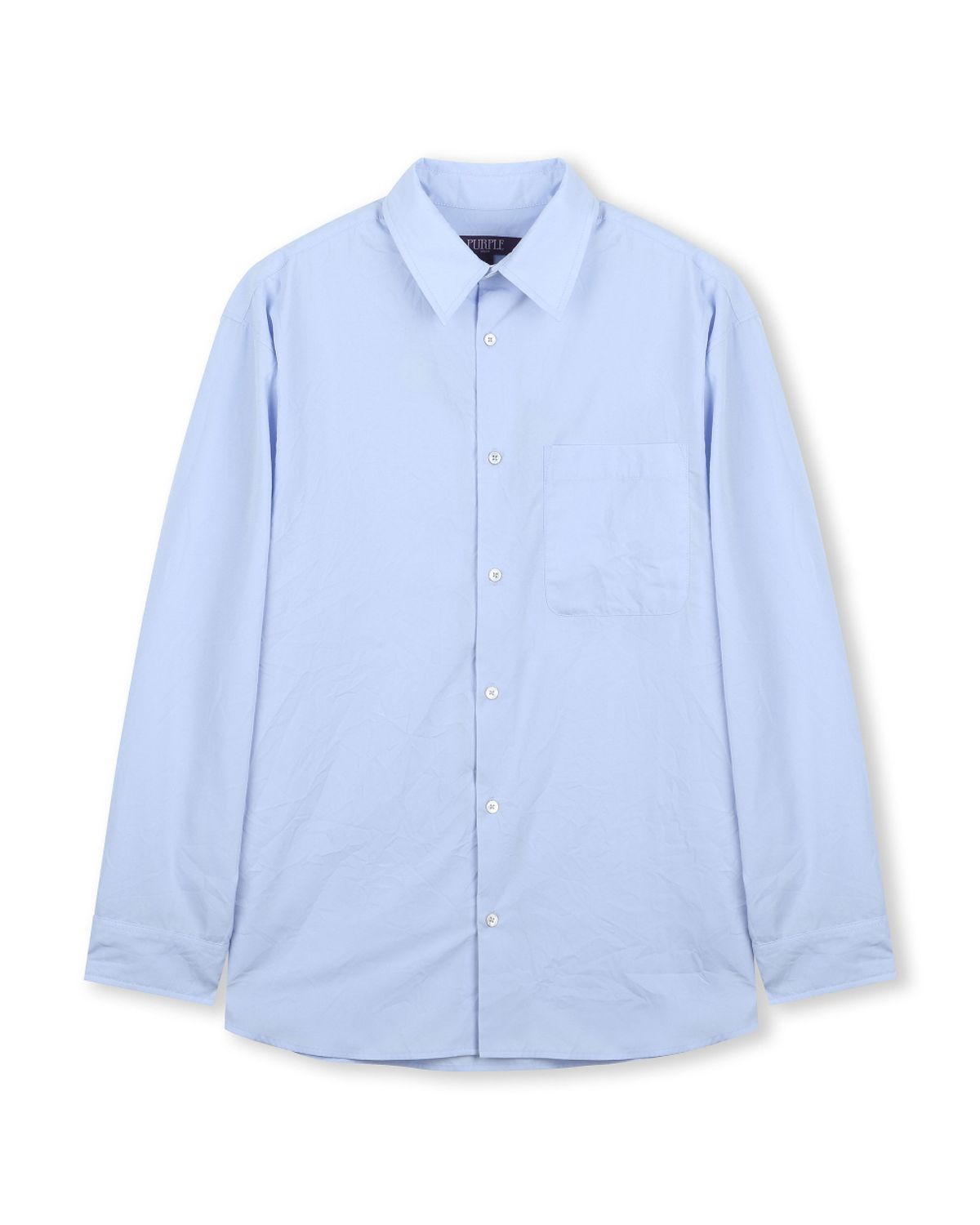 비슬로우(BESLOW) LOOSE FIT CREASE COTTON SHIRTS SKY BLUE
