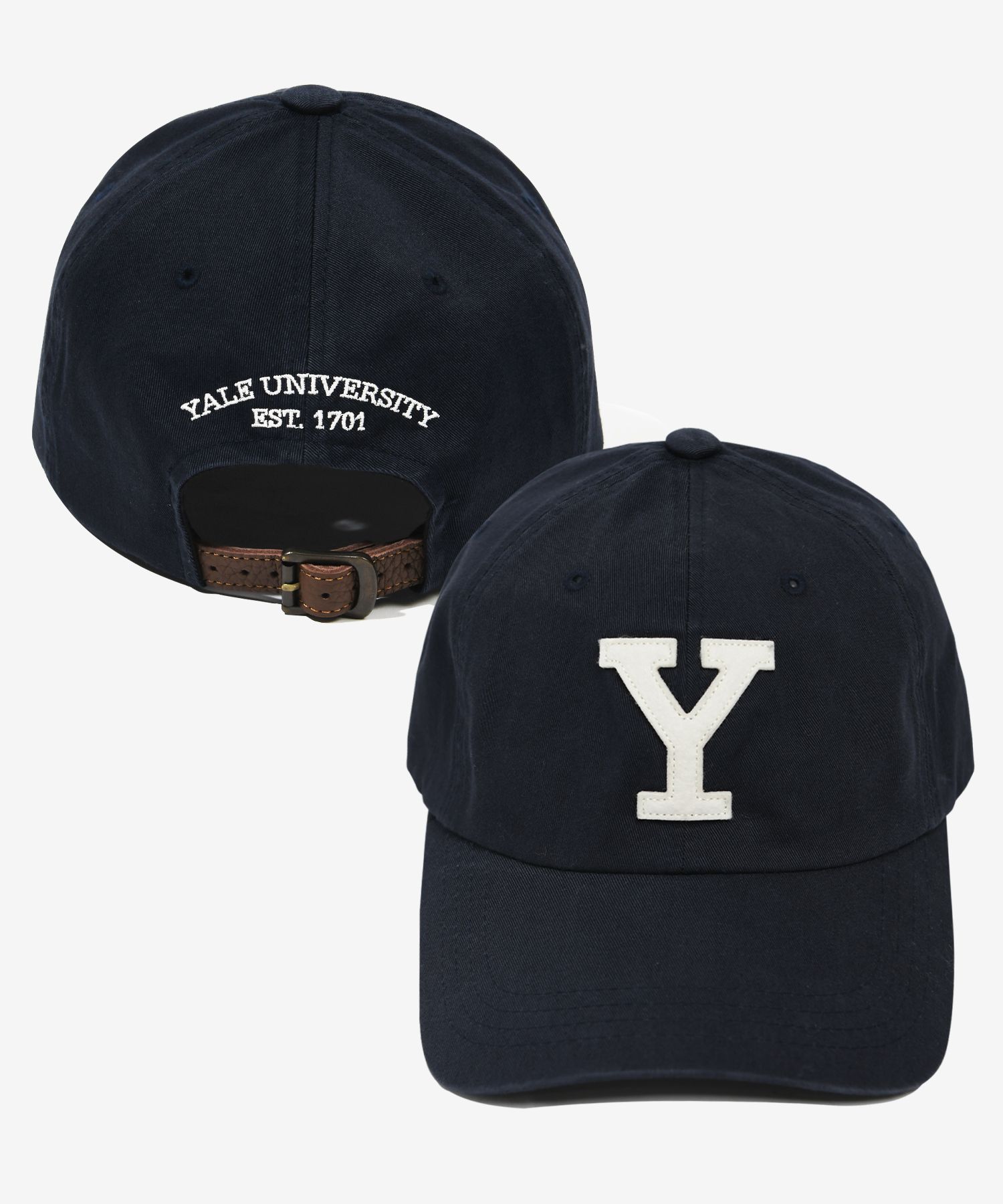 [YALE] キャップ LEATHER STRAP BALLCAP (3color) MUSINSA公式 | YALE Leather Strap Ball Cap_Navy
